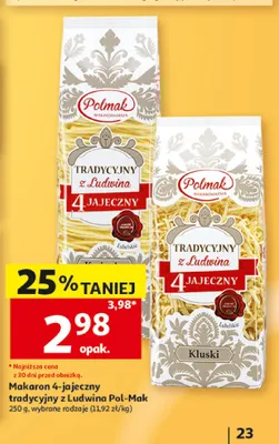 Makaron 4-jajeczny tradycyjny z Ludwina Pol-Mak kluski promocja w Auchan