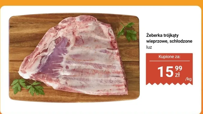 Żeberka trójkąty wieprzowe, schłodzone luz promocja w Dino