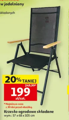 Krzesło ogrodowe składane wym.: 57x68x105cm promocja w Auchan