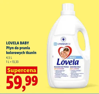 Płyn do prania kolorowych tkanin Lovela Baby promocja w Lidl