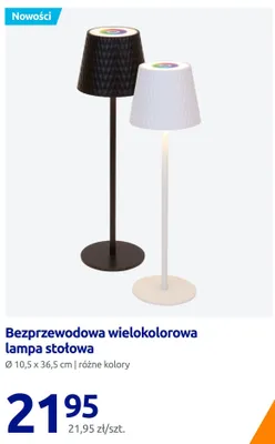 Bezprzewodowa wielokolorowa lampa stołowa promocja w Action