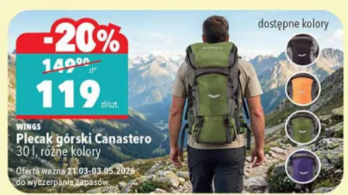 Plecak górski Canastero  promocja w Biedronka