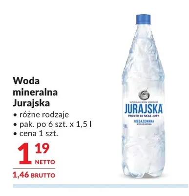 Woda mineralna Jurajska promocja w Makro