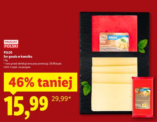 Ser gouda w kawałku promocja w Lidl