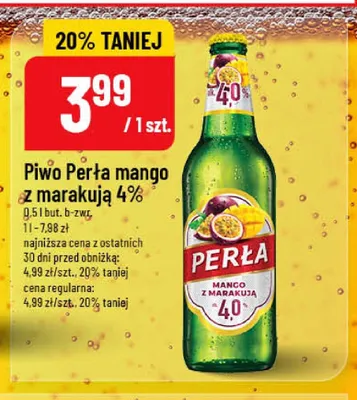 Piwo Perła mango z marakują 4% promocja w POLOmarket