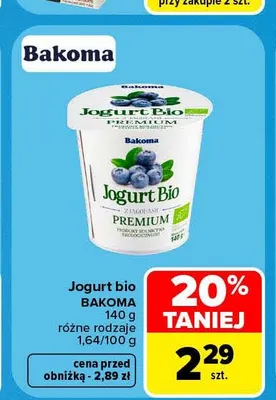 Jogurt bio Bakoma promocja w Carrefour Market