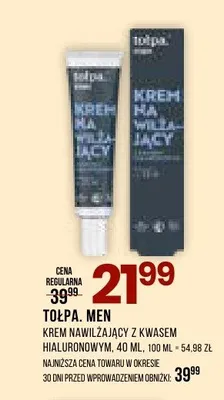 Krem nawilżający z kwasem hialuronowym Tołpa Men promocja w Drogerie Natura