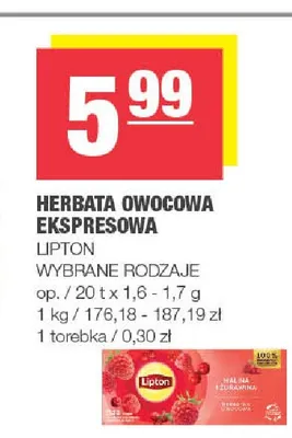 Herbata owocowa ekspresowa Lipton promocja w SPAR