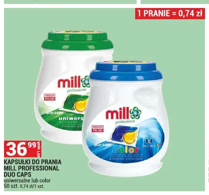 Kapsułki do prania Mill Professional Duo Caps color promocja w Merkury Market