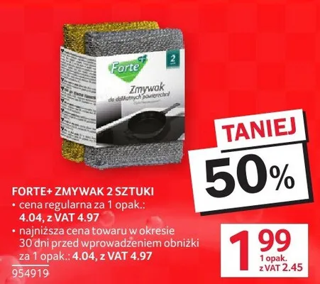 Forte+ zmywak 2 sztuki promocja w Selgros