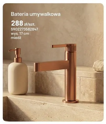Bateria umywalkowa Valvex Travis miedź wys. 17 cm promocja w Castorama