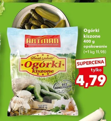 Ogórki kiszone Artman promocja w Kaufland