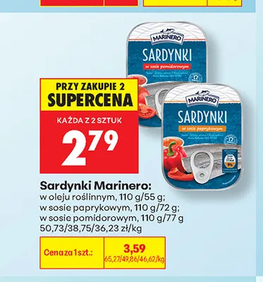 Sardynki Marinero w sosie paprykowym promocja w Biedronka