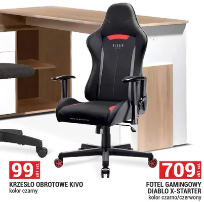 Fotel gamingowy Diablo X-Starter kolor czarno/czerwony promocja w Merkury Market