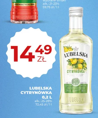 Wódka Lubelska Cytrynówka alk. 25-28% promocja w Duży Ben