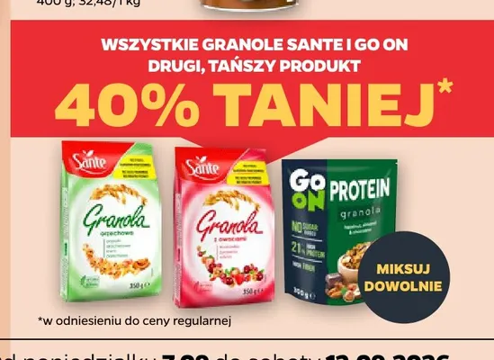 Granola orzechowa Sante promocja w Netto