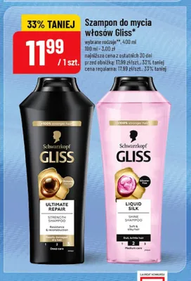 Szampon do mycia włosów Schwarzkopf Gliss Liquid Silk promocja w POLOmarket