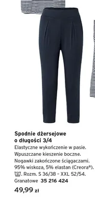 Spodnie dżersejowe damskie o długości 3/4 granatowe promocja w Tchibo