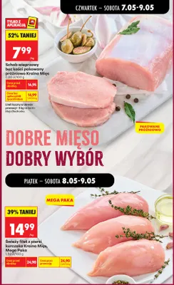 Schab wieprzowy bez kości pakowany próżniowo Kraina Mięs promocja w Biedronka