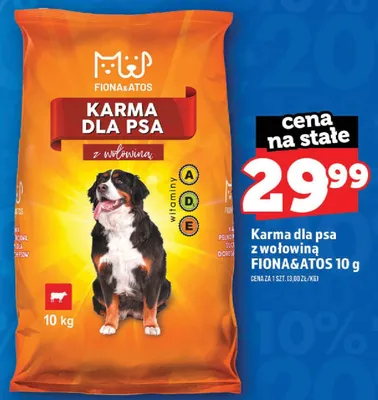 Karma dla psa z wołowiną Fiona & Atos promocja w TOPAZ