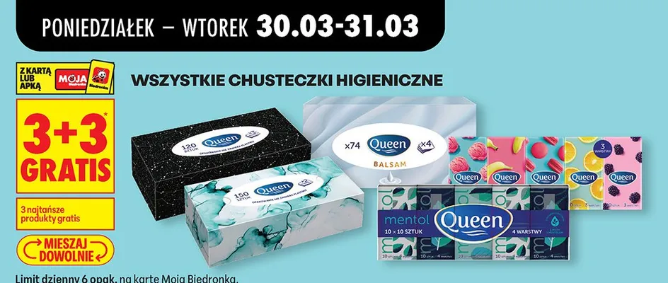 Chusteczki higieniczne promocja w Biedronka