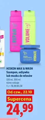 Maska do włosów HiSkin Max & Wash promocja w Lidl