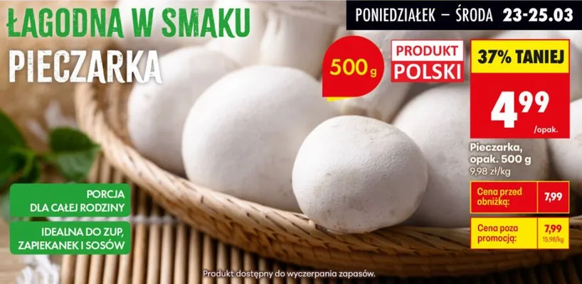 Pieczarka promocja w Biedronka