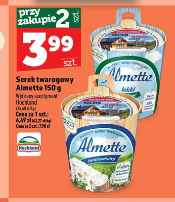 Serek twarogowy śmietankowy Almette promocja w TOPAZ