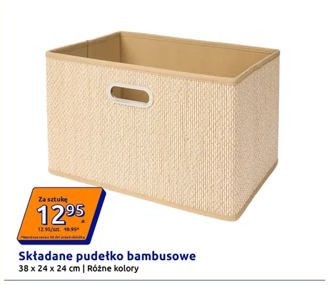 Składane pudełko bambusowe 38x24x24 cm promocja w Action