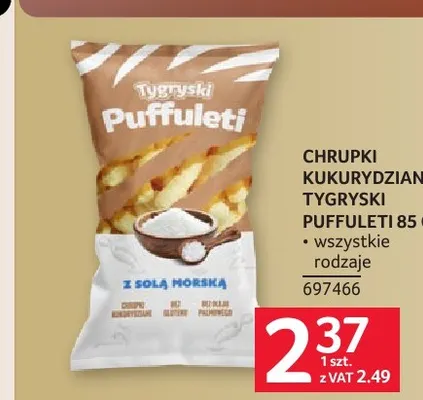 Chrupki kukurydziane Tygryski Puffuleti promocja w Selgros