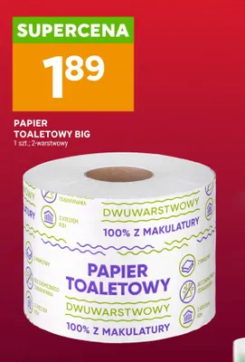 Papier toaletowy Big 2-warstwowy promocja w Stokrotka