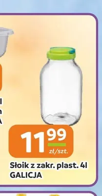 Słoik z zakrętką plastikową Galicja 4 l promocja w Społem Częstochowa