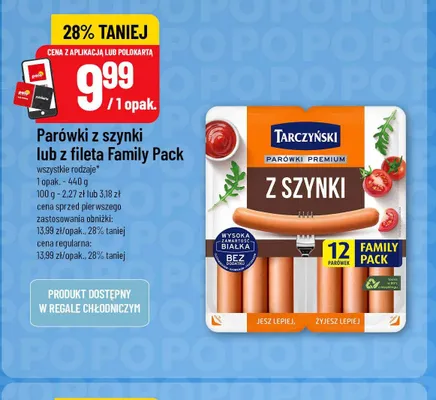 Parówki z szynki Family Pack Tarczyński promocja w POLOmarket