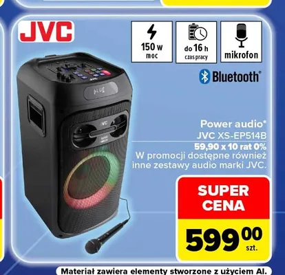 Głośnik power audio Jvc XS-EP514B promocja w Carrefour