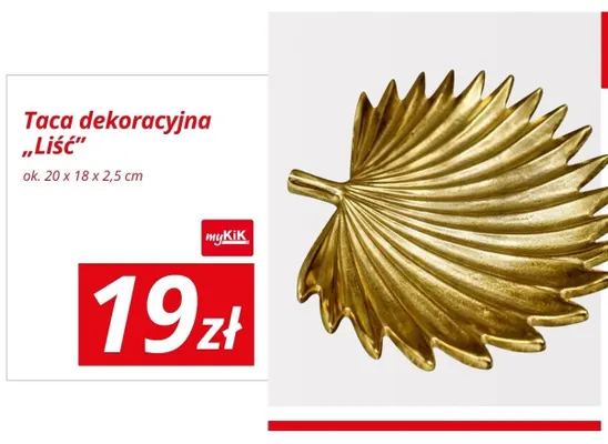Taca dekoracyjna Liść ok. 20x18x2,5 cm promocja w KiK