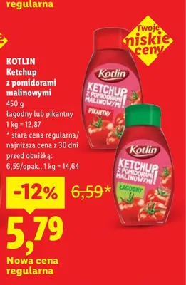 Ketchup z pomidorami malinowymi Kotlin łagodny promocja w Lidl