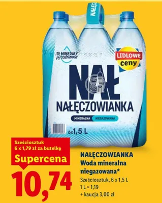 Woda mineralna niegazowana 6-pak promocja w Lidl