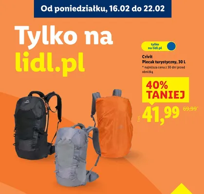Plecak turystyczny promocja w Lidl