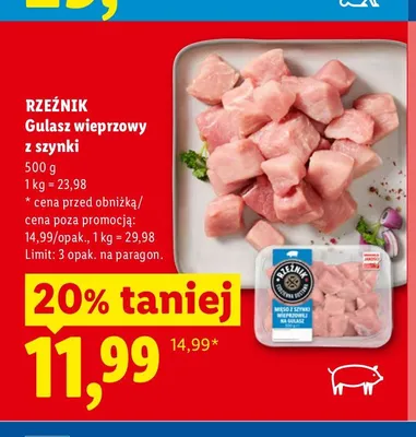Gulasz wieprzowy z szynki Rzeźnik promocja w Lidl