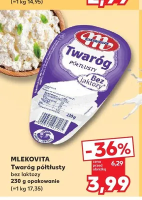 Twaróg półtłusty bez laktozy Mlekovita promocja w Kaufland