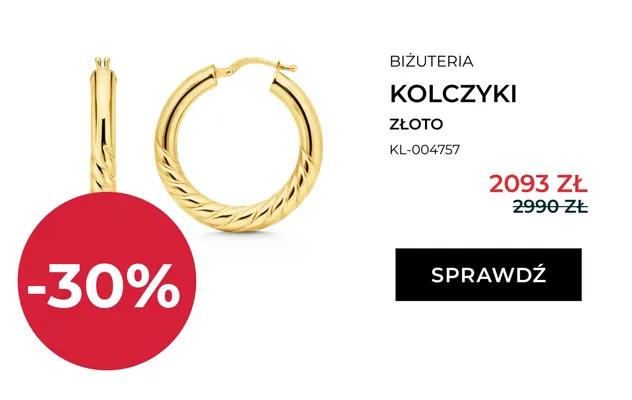 Kolczyki złote Briju promocja w Briju