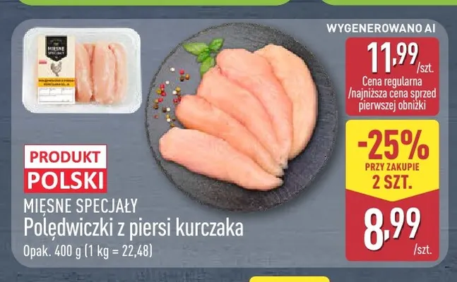 Polędwiczki z piersi kurczaka Mięsne Specjały promocja w Aldi