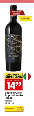 Wino Badia al Colle Appassimento Puglia promocja w Biedronka