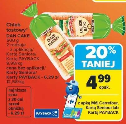 Chleb tostowy Dan Cake promocja w Carrefour Market