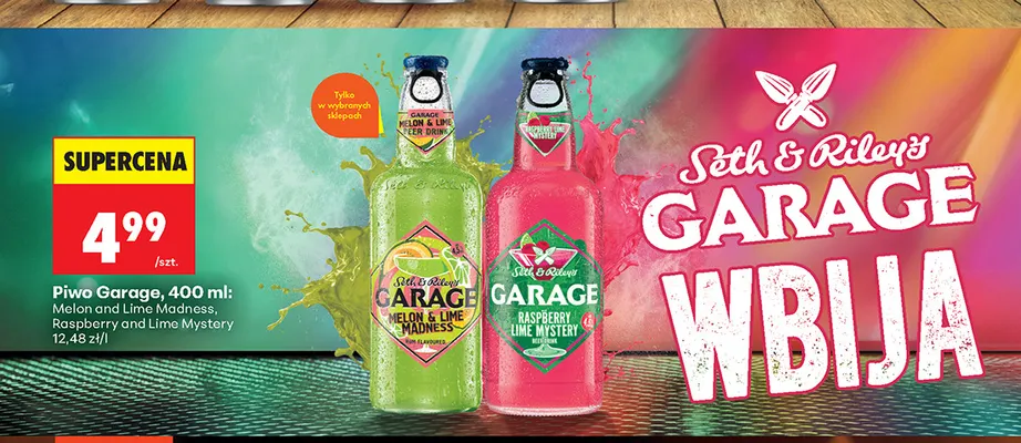 Piwo Garage Raspberry and Lime Mystery promocja w Biedronka