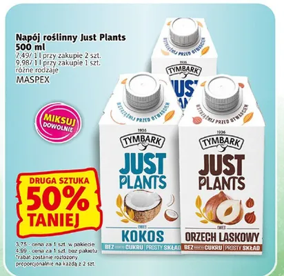 Napój roślinny Just Plants kokos Maspex promocja w Prim Market