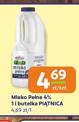 Mleko Pełne Piątnica 4% promocja w Społem Częstochowa