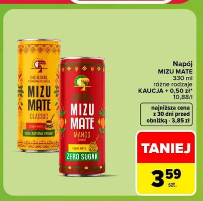 Napój Mizu Mate Mango Zero Sugar promocja w Carrefour Market