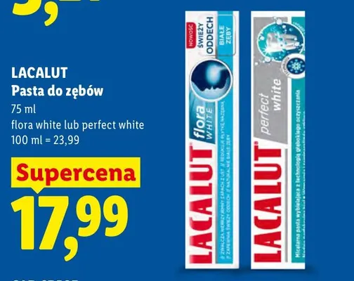 Pasta do zębów Perfect White Lacalut promocja w Lidl