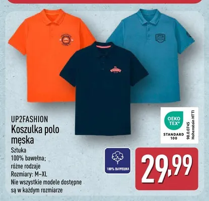 Koszulka polo męska UP2FASHION 100% bawełna promocja w Aldi